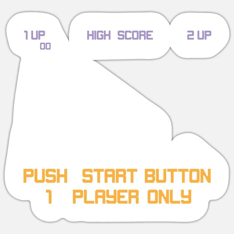 jeu d'arcade rétro - Sticker taille S (10 x 10 cm) - blanc mat