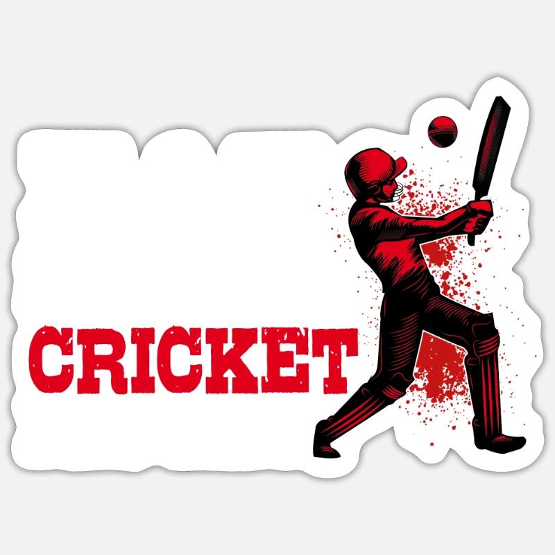 Cadeau de cricket - Sticker taille S (10 x 10 cm) - blanc mat