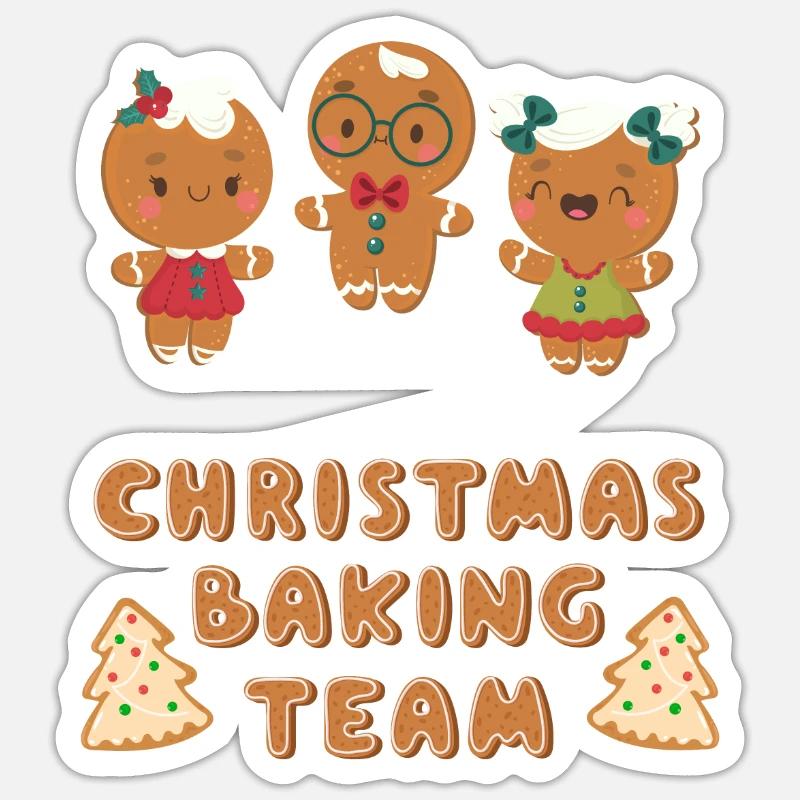 Plätzchen Backen Lebkuchenmänner Sticker Größe S (10 x 10 cm)
