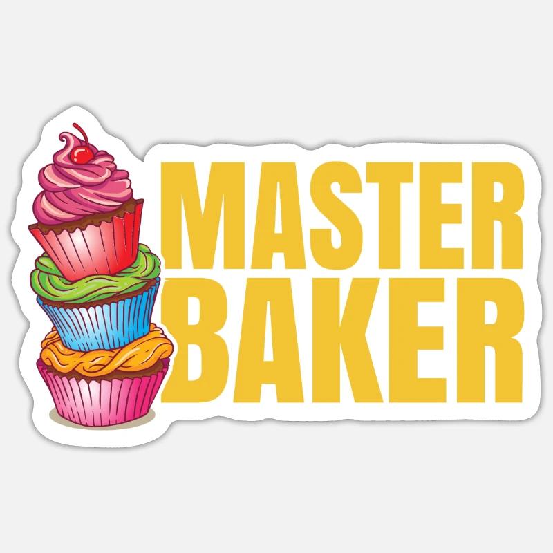 Master baker - baker baker baker cupcake Sticker size S (10 x 10 cm)