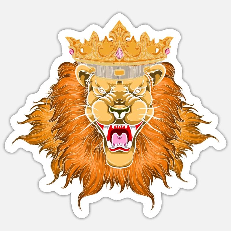 Lion - Sticker taille S (10 x 10 cm) - blanc mat