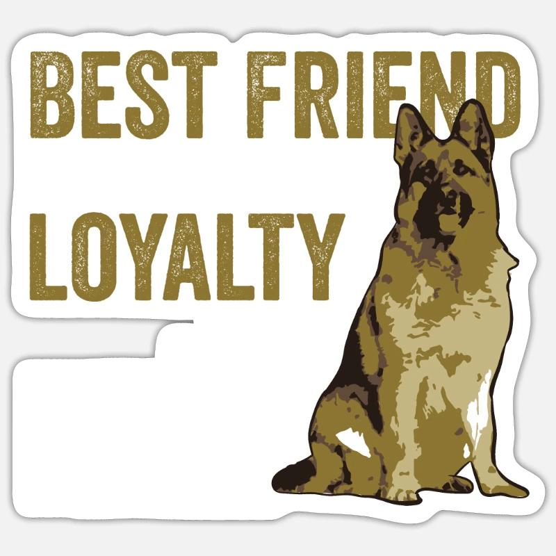 Deutscher Schäferhund - Sticker Größe S (10 x 10 cm) - Mattweiß