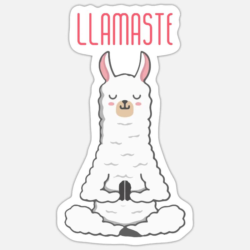 lama - Sticker taille S (10 x 10 cm) - blanc mat