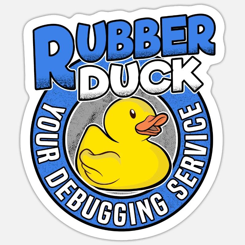Programmeurs Canard Programmation Debugging Drôle - Sticker taille S (10 x 10 cm) - blanc mat