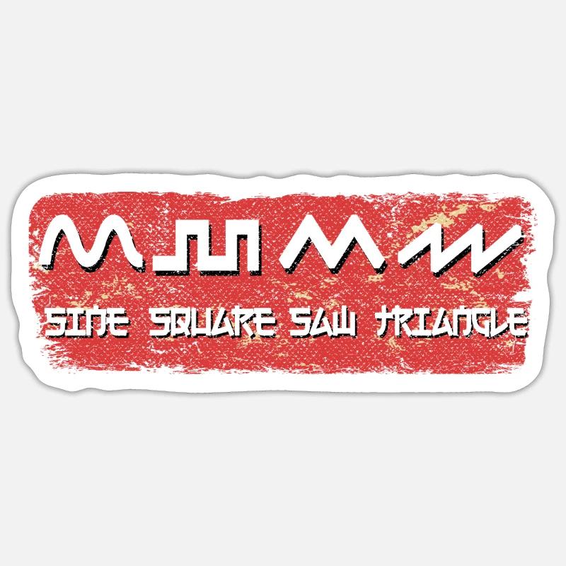 Analog Retro Synthesizer Envelope Waveforms Synths Sticker size S (10 x 10 cm)