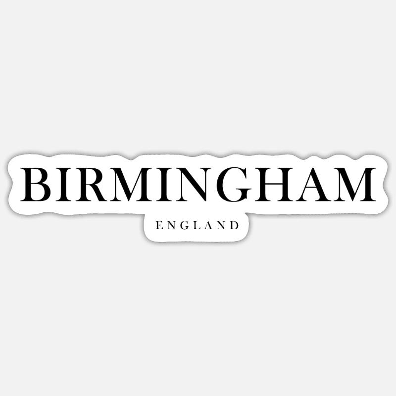 Birmingham Angleterre - Sticker taille S (10 x 10 cm) - blanc mat