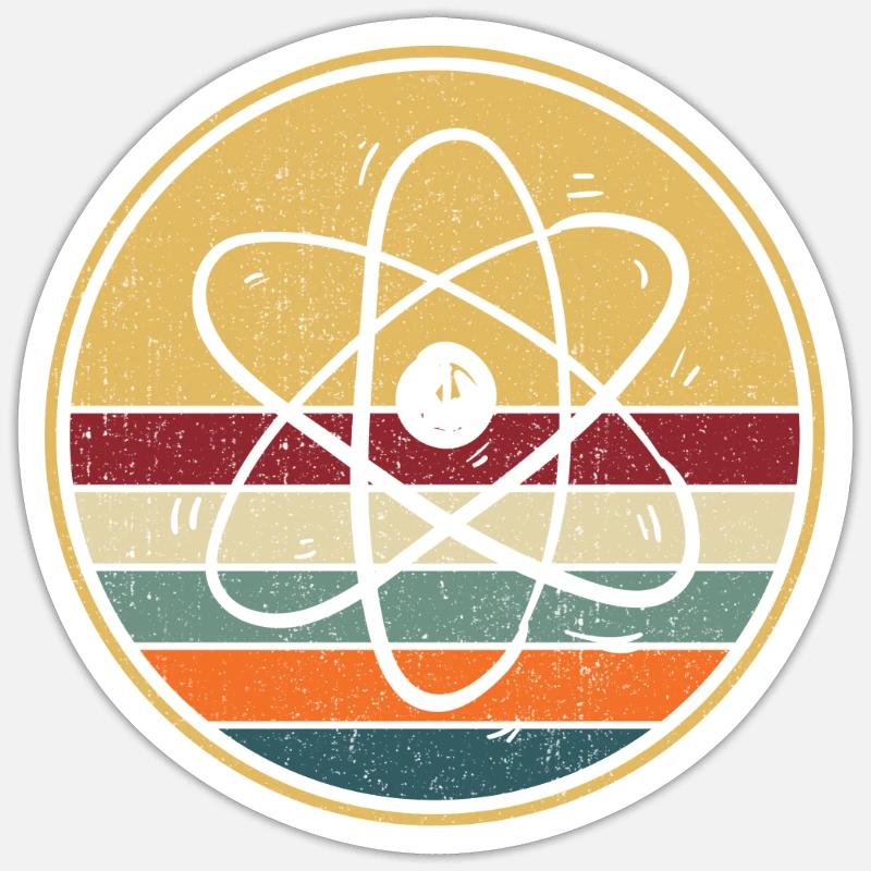 Physiker Atom Physik - Sticker Größe S (10 x 10 cm) - Mattweiß