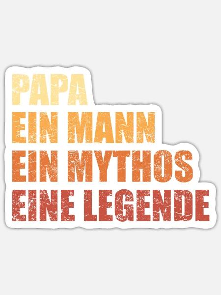 Papa Mann Mythos Legende Retro Vintage Best Dad - Sticker Größe S (10 x 10 cm) - Mattweiß