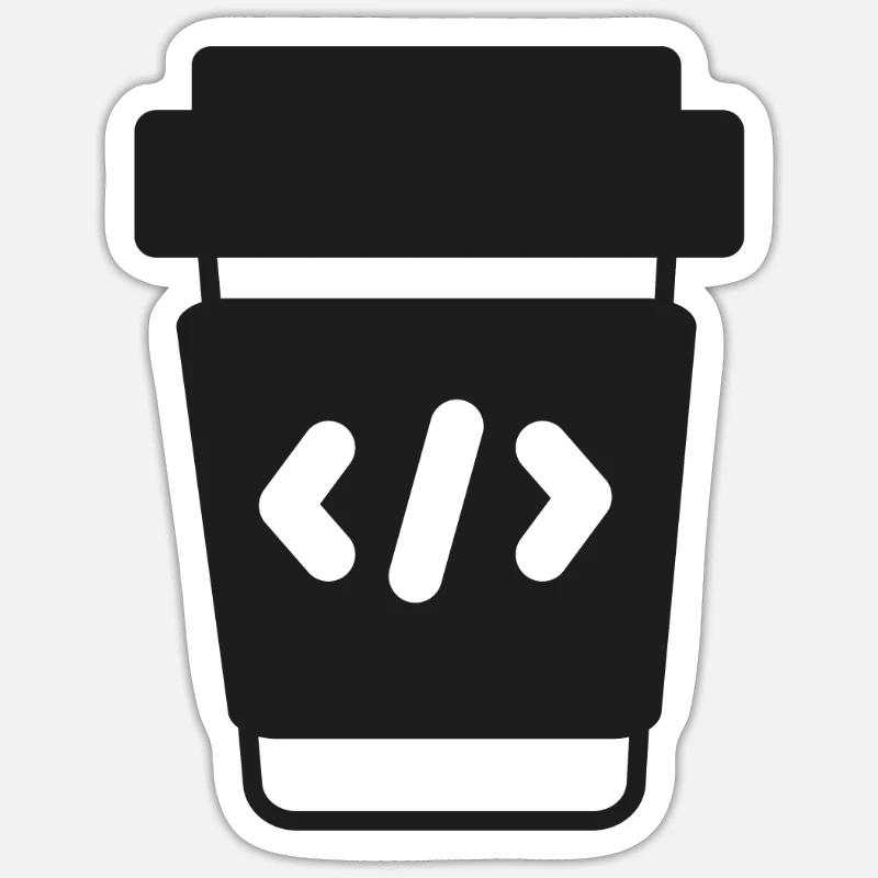 Programmierer Coder Coding Kaffee Sticker Größe S (10 x 10 cm)
