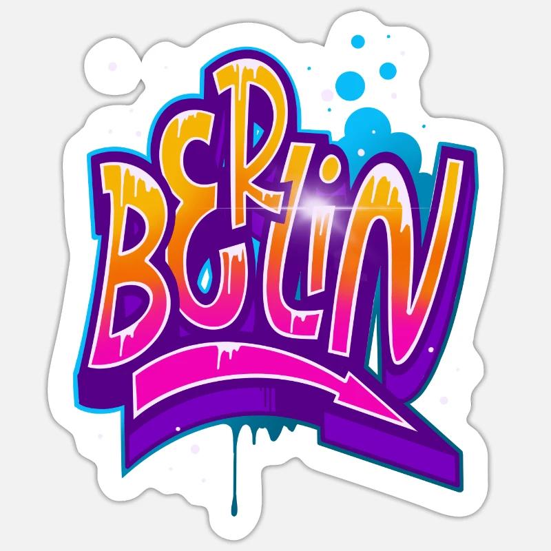 Berlin graffiti - Sticker size S (10 x 10 cm) - white matte