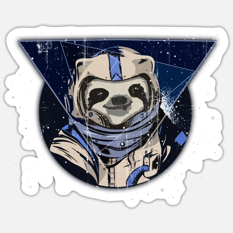 Sloth astronaut - Sticker size S (10 x 10 cm) - white matte