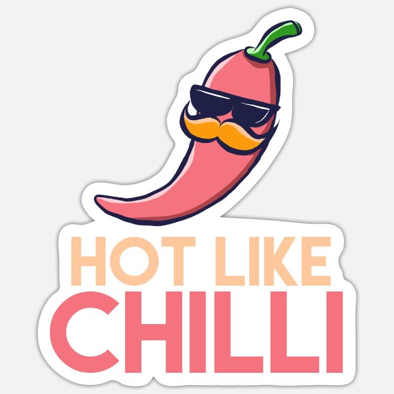 Chaud comme le piment - Sticker taille S (10 x 10 cm) - blanc mat