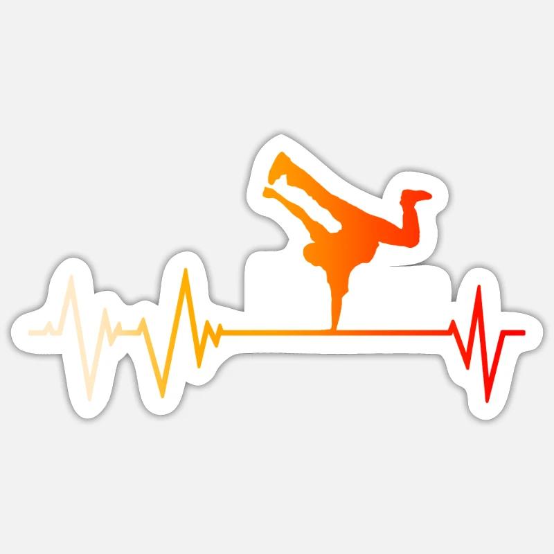 Breakdance Herzschlag Sticker Größe S (10 x 10 cm)