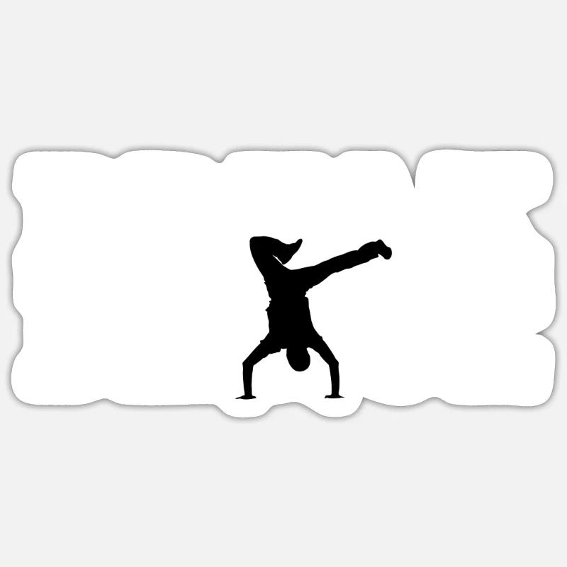 Breakdance - Sticker taille S (10 x 10 cm) - blanc mat