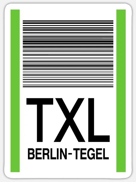 TXL Berlin-Tegel Flughafen Never forget Gepäckband - Sticker Größe S (10 x 10 cm) - Mattweiß