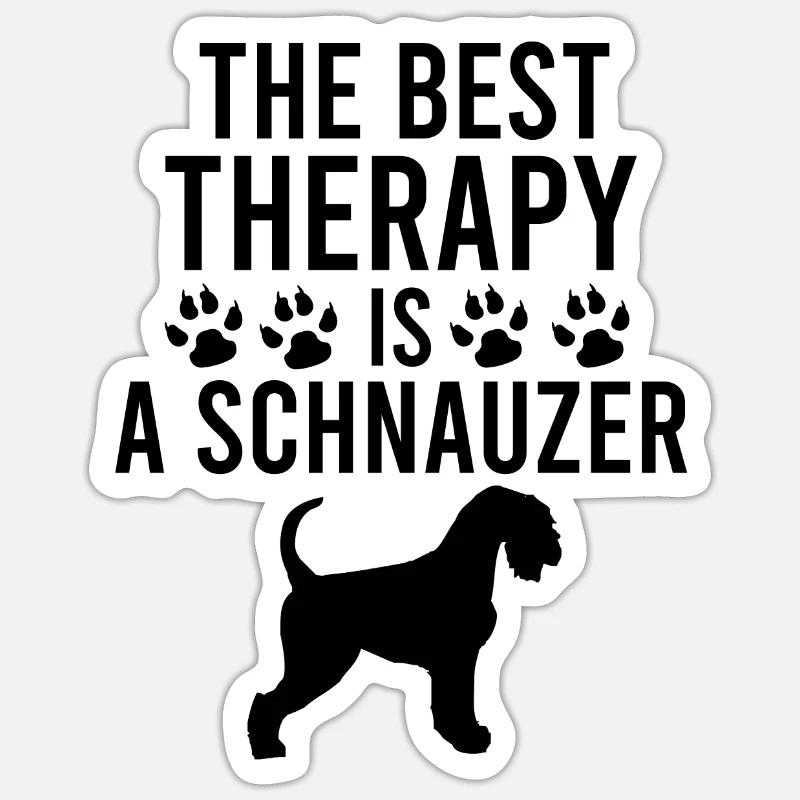 Die beste Therapie ist ein Schnauzer - Sticker Größe S (10 x 10 cm) - Mattweiß