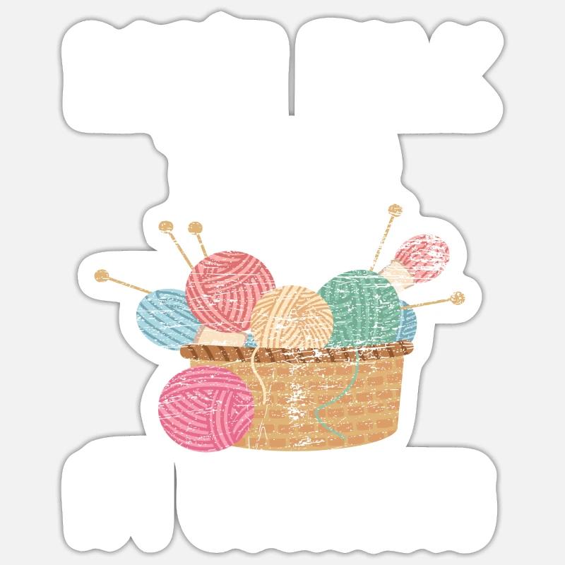 Tricots Comptez - Sticker taille S (10 x 10 cm) - blanc mat