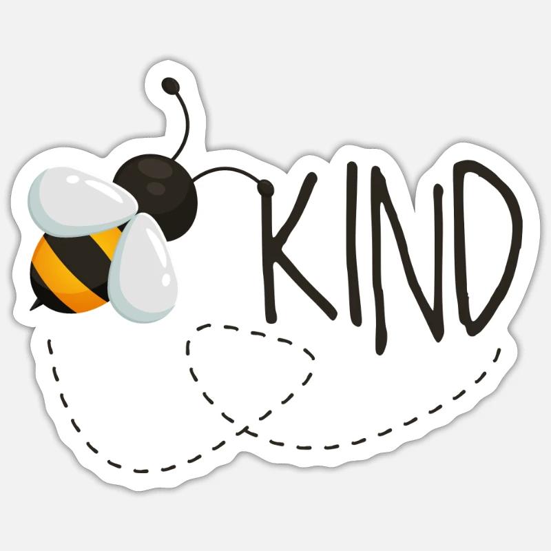 Conception de conception de type abeille pour l'environnement de filles de garçons - Sticker taille S (10 x 10 cm) - blanc mat