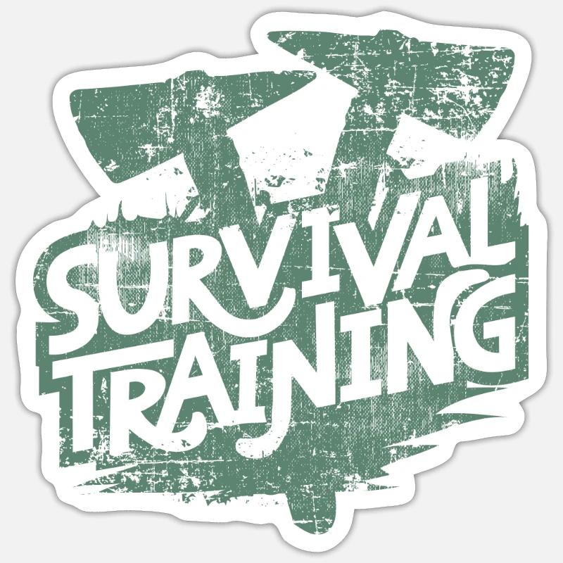 Survival training - Sticker size S (10 x 10 cm) - white matte