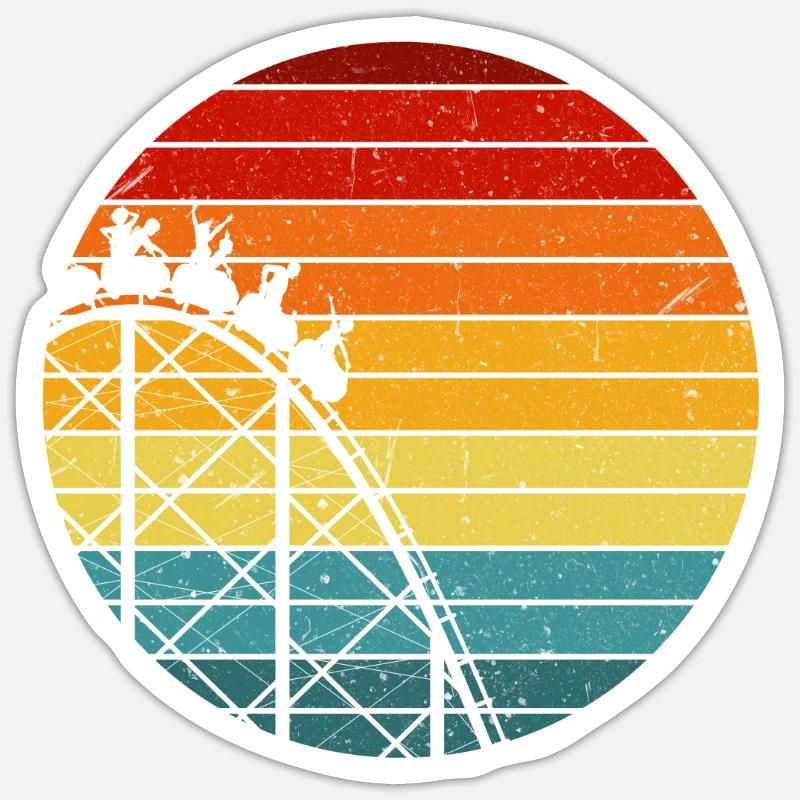 Vintage Roller Coaster Design - Sticker size S (10 x 10 cm) - white matte