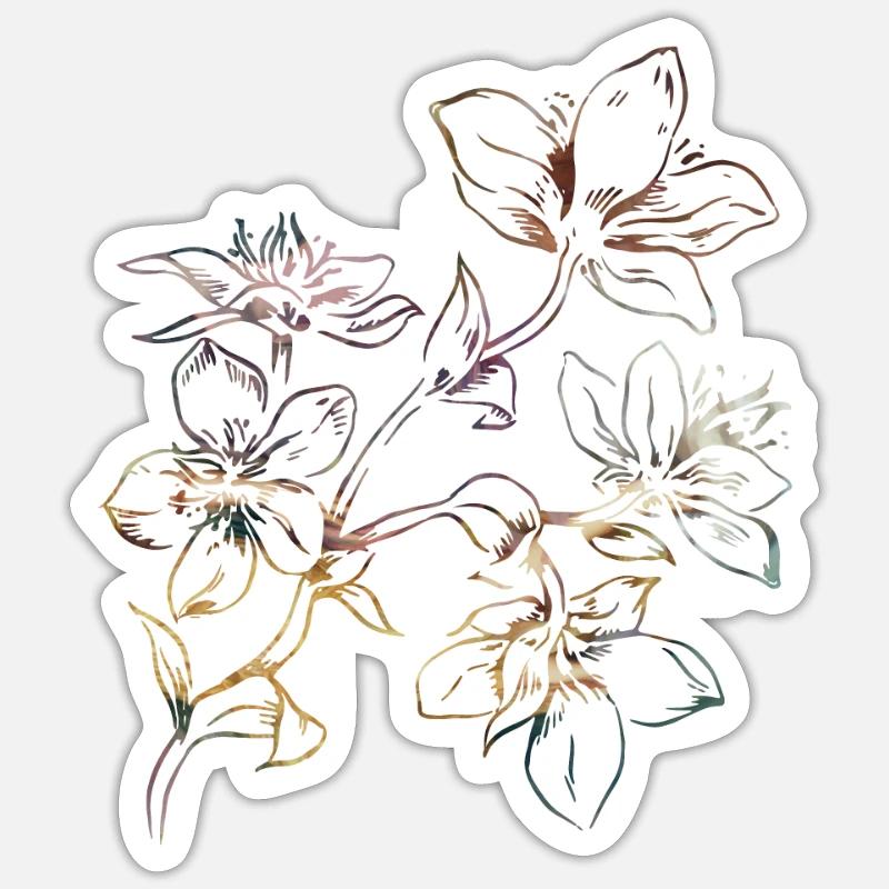 wunderschöne Blumen - Sticker Größe S (10 x 10 cm) - Mattweiß