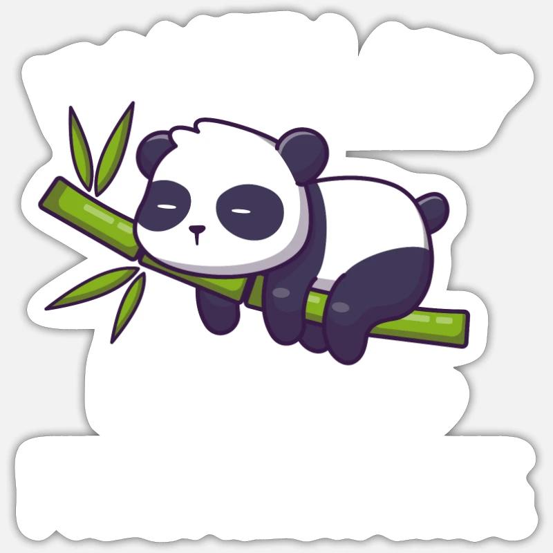 Panda - Sticker taille S (10 x 10 cm) - blanc mat