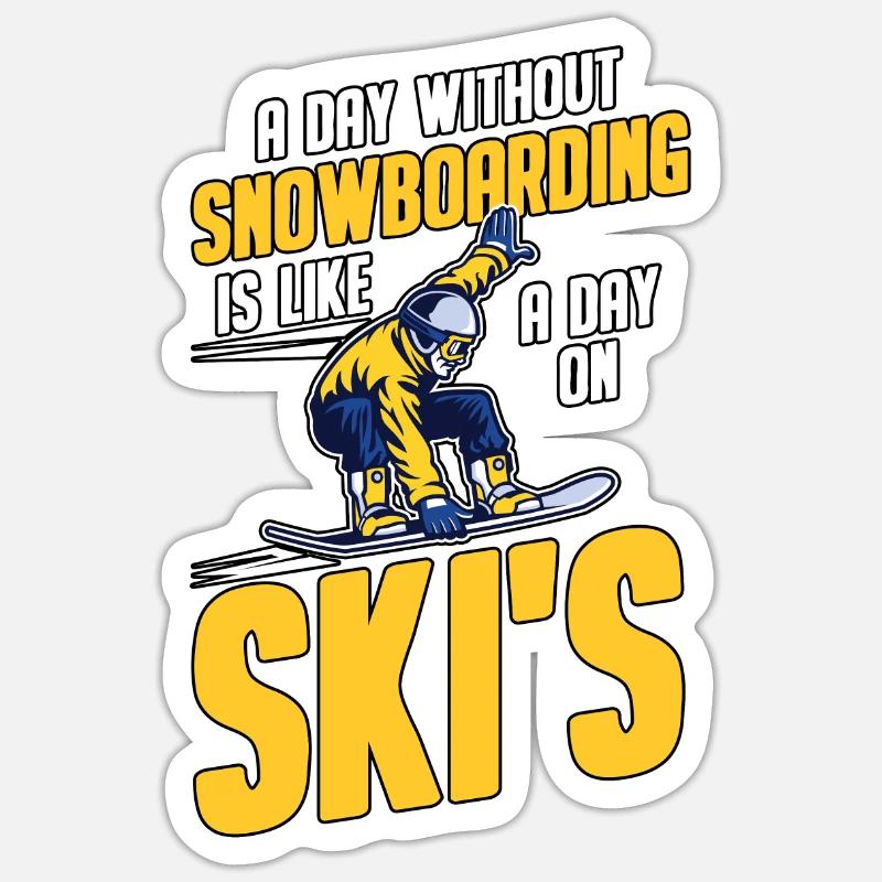 Snowboard snowboard snowboarder vacances de snowboard - Sticker taille S (10 x 10 cm) - blanc mat