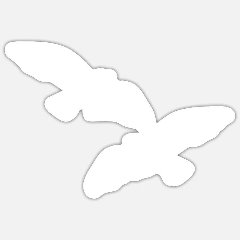 Oiseaux oiseaux mouettes - Sticker taille S (10 x 10 cm) - blanc mat