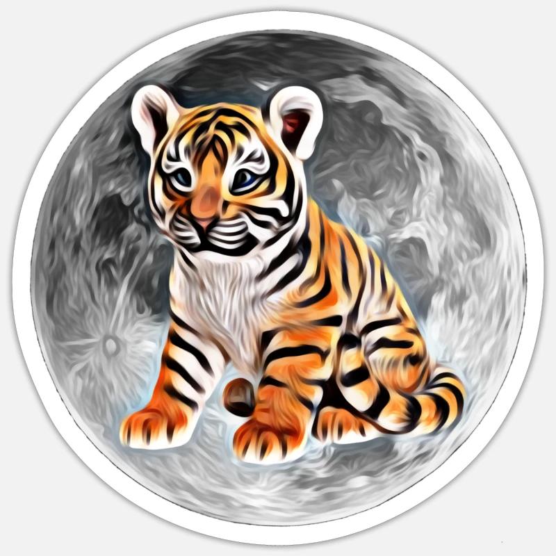 tiger - Sticker size S (10 x 10 cm) - white matte