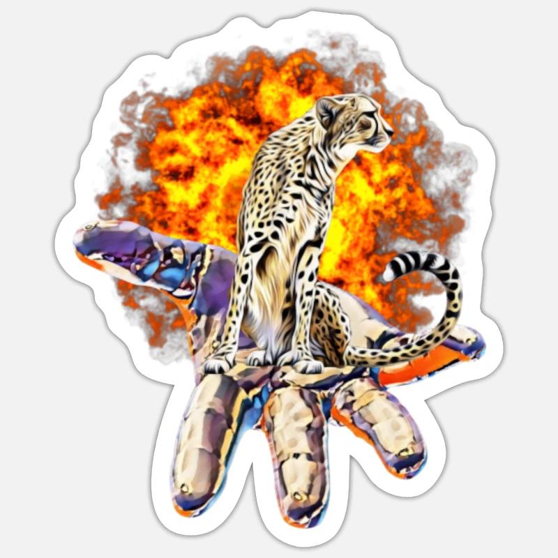 guépard Sticker taille S (10 x 10 cm)