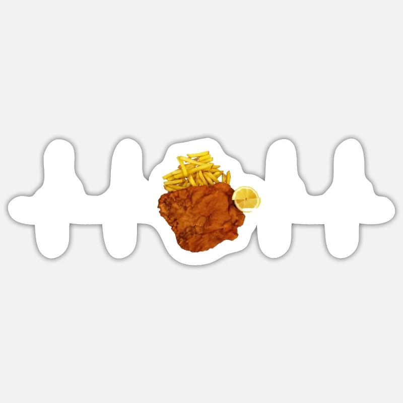 Frites Schnitzel Sticker taille S (10 x 10 cm)