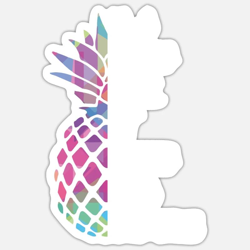 Ananas - Sticker taille S (10 x 10 cm) - blanc mat