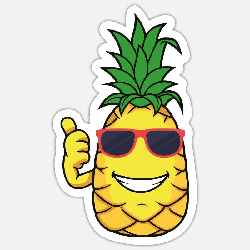 Ananas - Sticker taille S (10 x 10 cm) - blanc mat
