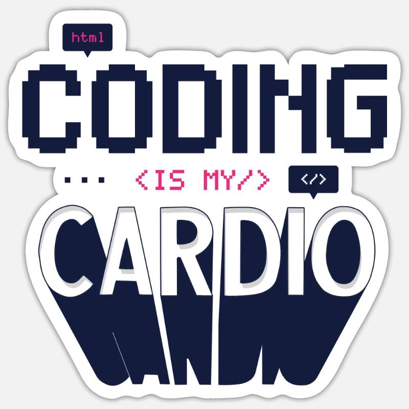 Le codage des programmeurs informatiques est mon cardio Sticker taille S (10 x 10 cm)