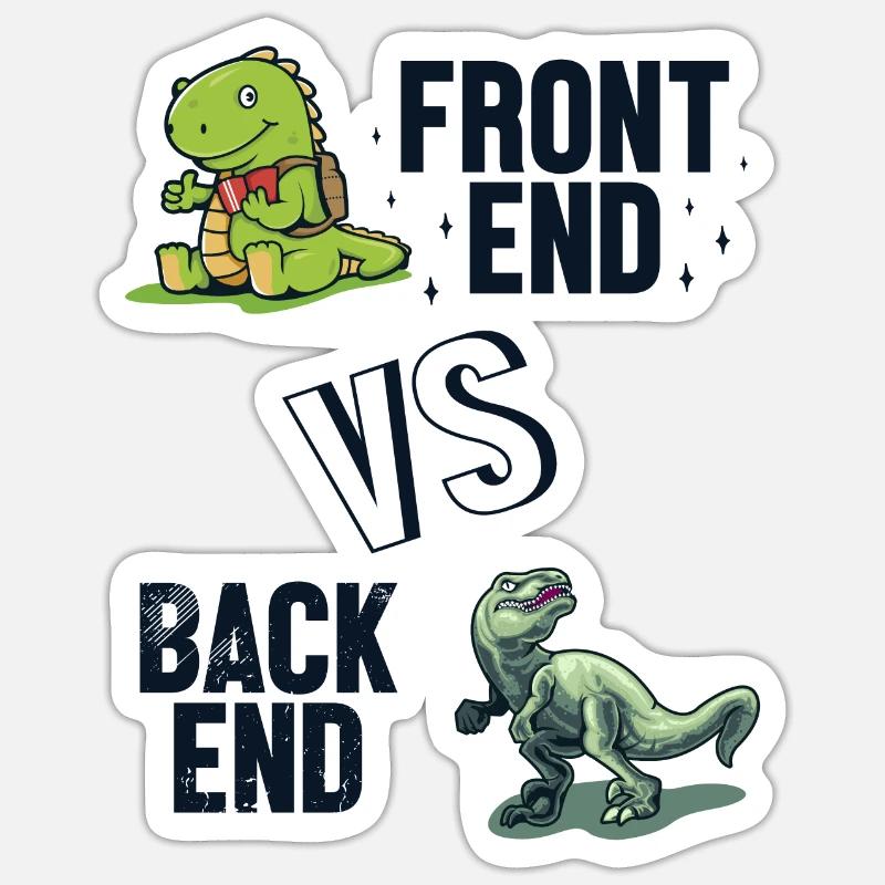 Frontend vs. Backend Developer Full Stack Sticker size S (10 x 10 cm)
