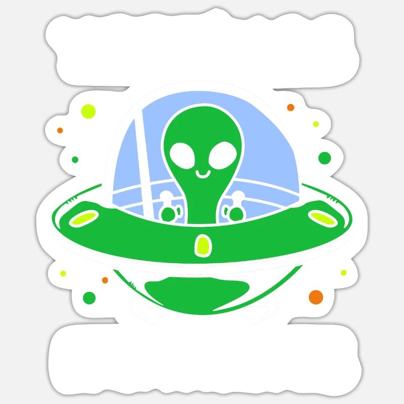 Extraterrestre - Sticker taille S (10 x 10 cm) - blanc mat