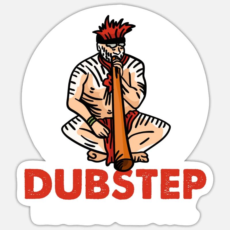 Didgeridoo Dubstep before it was cool - Sticker Größe S (10 x 10 cm) - Mattweiß