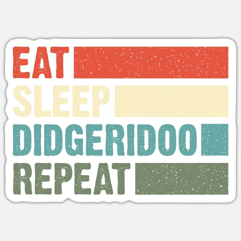 Didgeridoo Eat sleep repeat Sticker size S (10 x 10 cm)