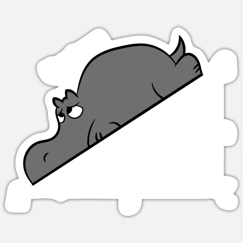Mathe Pythagoras Hypothenuse Nilpferd Hippo Sticker Größe S (10 x 10 cm)