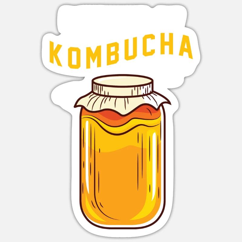 Kombucha - Sticker taille S (10 x 10 cm) - blanc mat