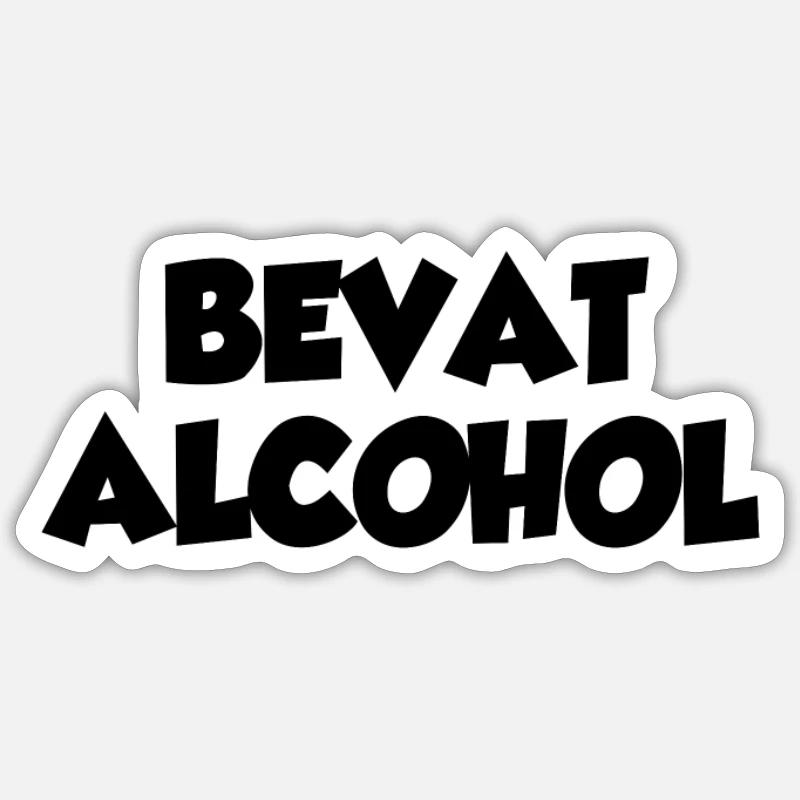 Contient de l'alcool - Sticker taille S (10 x 10 cm) - blanc mat