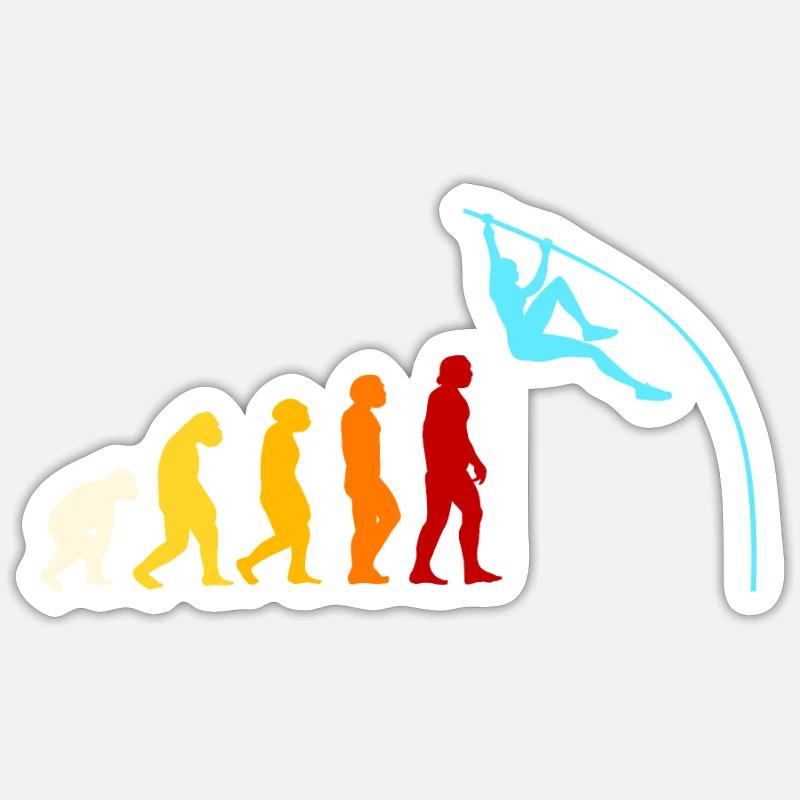 Stabhochsprung Evolution - Sticker Größe S (10 x 10 cm) - Mattweiß