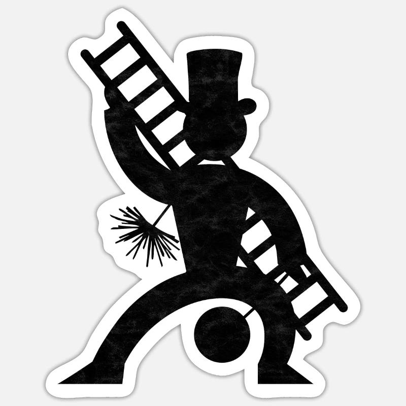 chimney sweeper - Sticker size S (10 x 10 cm) - white matte