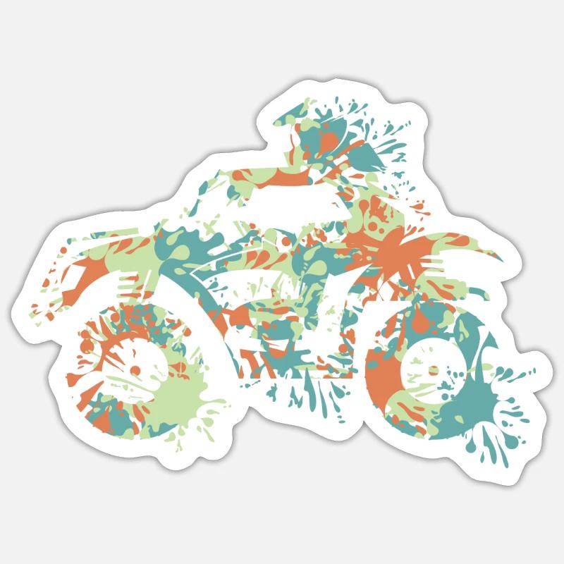 Quad ATV Splash - Sticker Größe S (10 x 10 cm) - Mattweiß