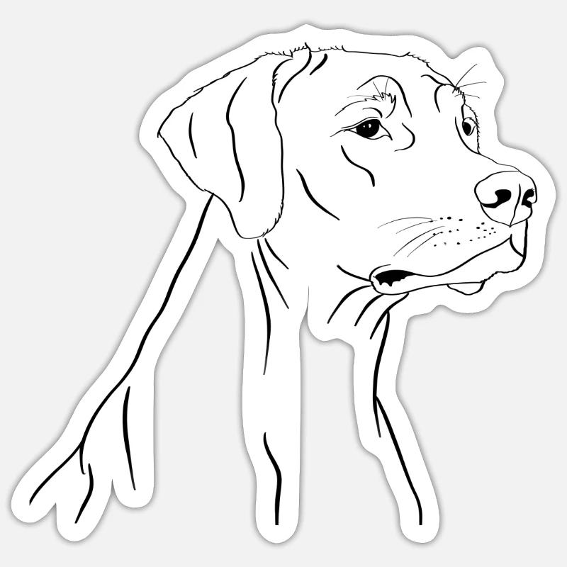 Rhodesian Ridgeback Zeichnung - Sticker Größe S (10 x 10 cm) - Mattweiß