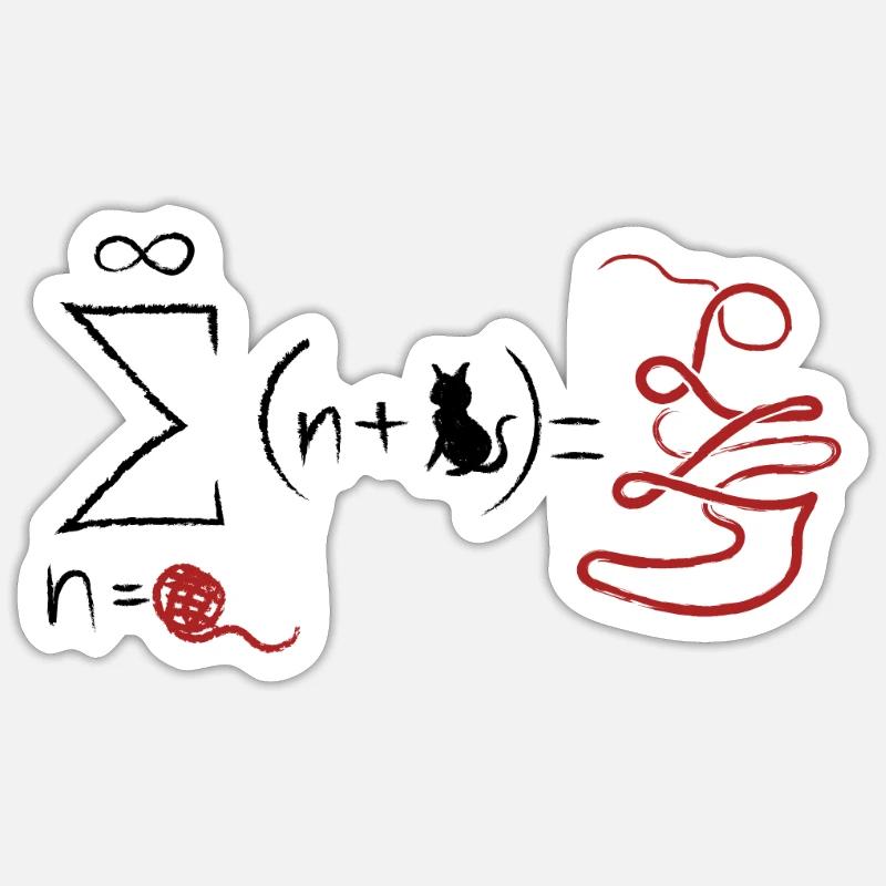 Les chats de maths Sticker taille S (10 x 10 cm)