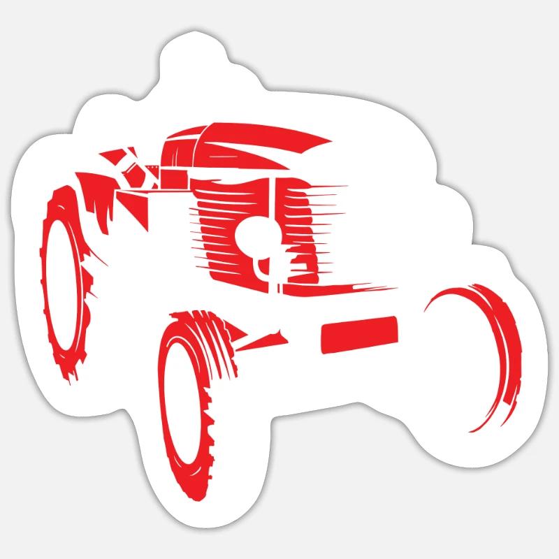 Traktor - Sticker Größe S (10 x 10 cm) - Mattweiß