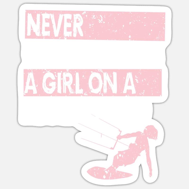 Kiteboarding Kiteurf Kiteboarder cadeau - Sticker taille S (10 x 10 cm) - blanc mat