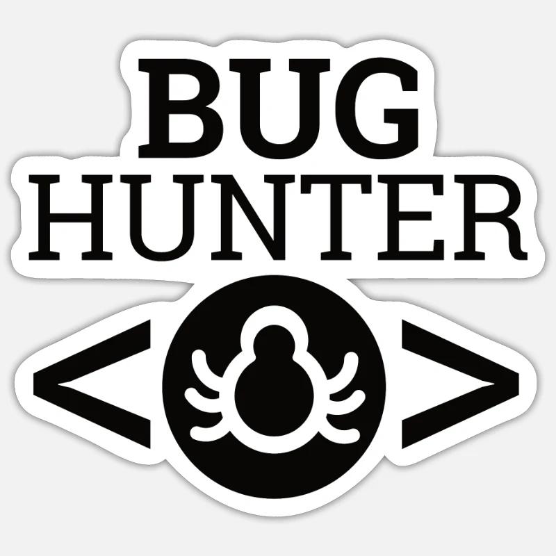 "Bug Hunter" | Informatik, Programmierer - Sticker Größe S (10 x 10 cm) - Mattweiß