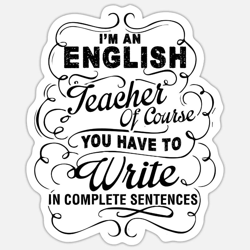 Ich bin ein Englischlehrer Shirts - Sticker Größe S (10 x 10 cm) - Mattweiß